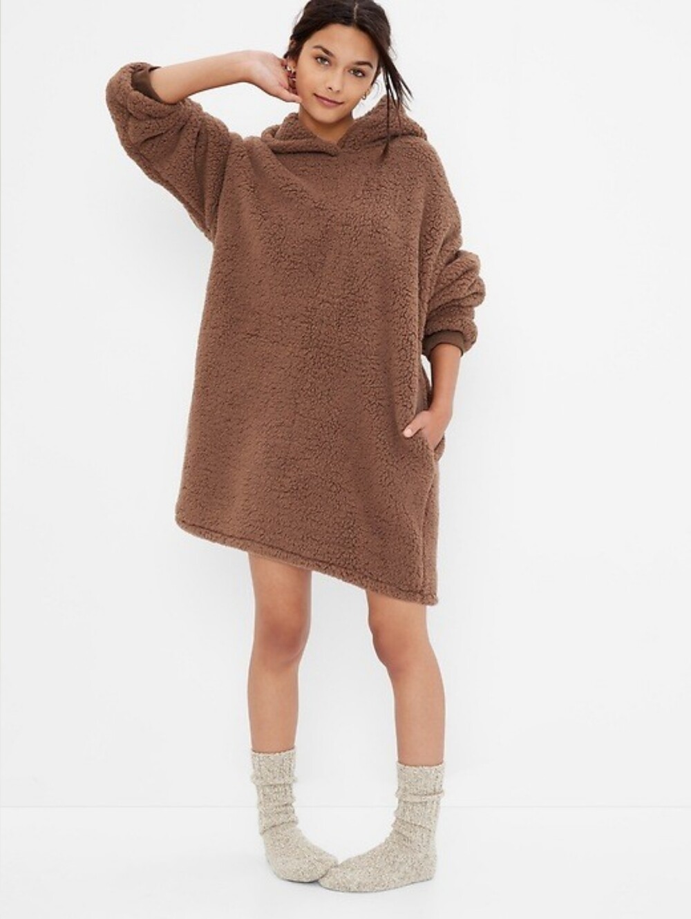 GAP Teen - Sherpa PJ Dress With Hoodie Sz. 14/16 - NWT